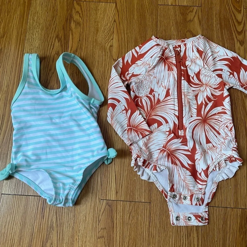 Tropical Print Baby Swimsuit bundle of 2